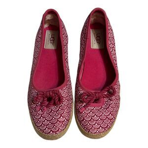 UGG Australia Pink Printed Espadrille Ballet Flats Women's 7.5